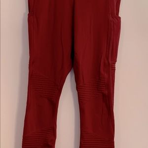 Fabletics Motion 365 Leggings Side Pockets Textured Moto Tights Women’s Large